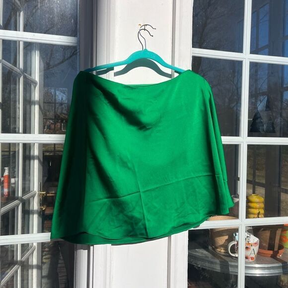 J Crew Gwen Brilliant Kelly Green Mini Slip Skirt - Picture 7 of 8